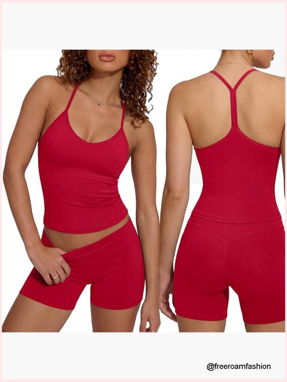 Sexy 2 Piece Activewear Set Padded Sports Bra High Waist Scrunch Shorts